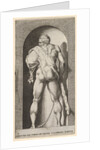 Plate 15: Hercules standing in a niche, wearing a lion skin and holding a club, viewed fro…, 1526 by Giovanni Jacopo Caraglio