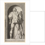 Plate 15: Hercules standing in a niche, wearing a lion skin and holding a club, viewed fro…, 1526 by Giovanni Jacopo Caraglio