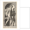Plate 8: Prosperpina, standing in a niche, turning to the right while holding mantle in bo…, 1526 by Giovanni Jacopo Caraglio