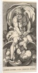 Plate 3: Jupiter emerging from a niche, riding an eagle and holding a thunderbolt in his l…, 1526 by Giovanni Jacopo Caraglio