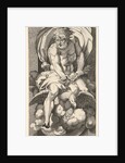 Plate 3: Jupiter emerging from a niche, riding an eagle and holding a thunderbolt in his l…, 1526 by Giovanni Jacopo Caraglio