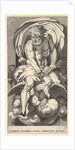 Plate 3: Jupiter emerging from a niche, riding an eagle and holding a thunderbolt in his l…, 1526 by Giovanni Jacopo Caraglio