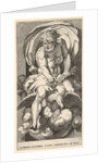 Plate 3: Jupiter emerging from a niche, riding an eagle and holding a thunderbolt in his l…, 1526 by Giovanni Jacopo Caraglio