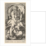 Plate 3: Jupiter emerging from a niche, riding an eagle and holding a thunderbolt in his l…, 1526 by Giovanni Jacopo Caraglio