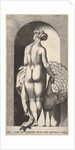 Plate 4: Juno standing in a niche, viewed from behind, stroking a peacock to her right, fr…, 1526 by Giovanni Jacopo Caraglio