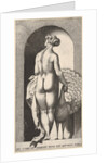 Plate 4: Juno standing in a niche, viewed from behind, stroking a peacock to her right, fr…, 1526 by Giovanni Jacopo Caraglio