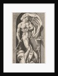 Plate 5: Neptune standing in a niche holding a trident, with a hippocampus beh…, 1526 by Giovanni Jacopo Caraglio