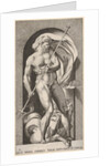 Plate 5: Neptune standing in a niche holding a trident, with a hippocampus beh…, 1526 by Giovanni Jacopo Caraglio