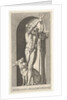 Plate 7: Pluto in a niche, holding a bident, with Cerberus next to him, from a series of m…, 1526 by Giovanni Jacopo Caraglio