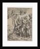 Pan seated near a female figure holding a cornucopia, at right …, ca. 1550-60 by Giulio Bonasone