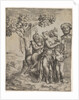 Pan seated near a female figure holding a cornucopia, at right …, ca. 1550-60 by Giulio Bonasone