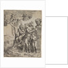 Pan seated near a female figure holding a cornucopia, at right …, ca. 1550-60 by Giulio Bonasone