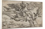 Air, represented by Iris reclining on her rainbow, accompanied by a winged putto bearin…, 1640-60 by Giulio Carpioni