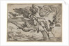 Air, represented by Iris reclining on her rainbow, accompanied by a winged putto bearin…, 1640-60 by Giulio Carpioni