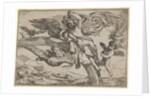 Air, represented by Iris reclining on her rainbow, accompanied by a winged putto bearin…, 1640-60 by Giulio Carpioni