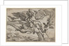 Air, represented by Iris reclining on her rainbow, accompanied by a winged putto bearin…, 1640-60 by Giulio Carpioni