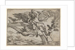 Air, represented by Iris reclining on her rainbow, accompanied by a winged putto bearin…, 1640-60 by Giulio Carpioni