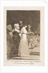 Plate 2 from 'Los Caprichos' : They say yes and give their hand to the first come by Francisco Goya