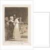 Plate 2 from 'Los Caprichos' : They say yes and give their hand to the first come by Francisco Goya