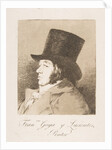 Plate 1 from 'Los Caprichos': Self-portrait of Goya, 1799 by Francisco Goya