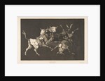 Plate D from the 'Disparates': Fools-'or Little Bulls' - folly, ca. 1816-23 by Francisco Goya