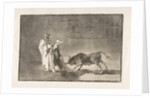 Plate 6 from 'The Tauromaquia':The Moors make a different play in the ring calling the bul…, 1816 by Francisco Goya