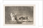 Plate 6 from 'The Tauromaquia':The Moors make a different play in the ring calling the bul…, 1816 by Francisco Goya