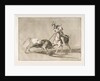 Plate 11 from the 'Tauromaquia': The Cid campeador spearing another bull., 1816 by Francisco Goya
