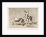 Plate 11 from the 'Tauromaquia': The Cid campeador spearing another bull., 1816 by Francisco Goya