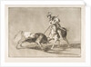 Plate 11 from the 'Tauromaquia': The Cid campeador spearing another bull., 1816 by Francisco Goya