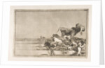 Plate 21 from the 'Tauromaquia': Dreadful events in the front rows of the ring at Madrid a…, 1816 by Francisco Goya