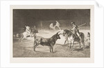 Plate 27 from the 'Tauromaquia': The celebrated picador, Fernando del Toro, draws the fier…, 1816 by Francisco Goya