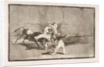 Plate 8 of the'Tauromaquia': A Moor caught by the bull in the ring, 1816 by Francisco Goya