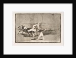 Plate 8 of the'Tauromaquia': A Moor caught by the bull in the ring, 1816 by Francisco Goya