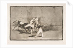 Plate 8 of the'Tauromaquia': A Moor caught by the bull in the ring, 1816 by Francisco Goya