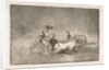 Plate 9 of the 'Tauromaquia': A Spanish knight kills the bull after having lost his horse., 1816 by Francisco Goya