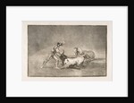 Plate 9 of the 'Tauromaquia': A Spanish knight kills the bull after having lost his horse., 1816 by Francisco Goya