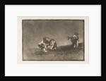Plate 16 of the 'Tauromaquia': The same man throws a bull in the ring at Madrid., 1816 by Francisco Goya