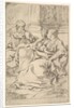 The Holy Family with Scriptural Scene in Background by Guido Reni