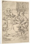 The Holy Family with Scriptural Scene in Background by Guido Reni