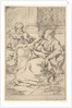 The Holy Family with Scriptural Scene in Background by Guido Reni