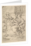 The Holy Family with Scriptural Scene in Background by Guido Reni