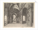 Perspective view of the interior of a hall, with cross-vault decorated with grot…, Published 1601 by Johannes van Doetecum I/Lucas van Doetecum