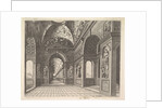Perspective view of the interior of a hall, with cross-vault decorated with grot…, Published 1601 by Johannes van Doetecum I/Lucas van Doetecum