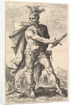 Mucius Scaevola, from the series The Roman Heroes, 1586 by Hendrik Goltzius