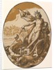 Tethys reclining in a giant shell chariot pulled by two sea creatures, 1588-90 by Hendrik Goltzius