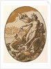 Tethys reclining in a giant shell chariot pulled by two sea creatures, 1588-90 by Hendrik Goltzius