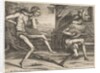 Two Fools Dancing from Two and Three Fools of the Carnival, 1642 by Hendrick Hondius I