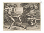 Two Fools Dancing from Two and Three Fools of the Carnival, 1642 by Hendrick Hondius I