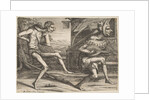Two Fools Dancing from Two and Three Fools of the Carnival, 1642 by Hendrick Hondius I
